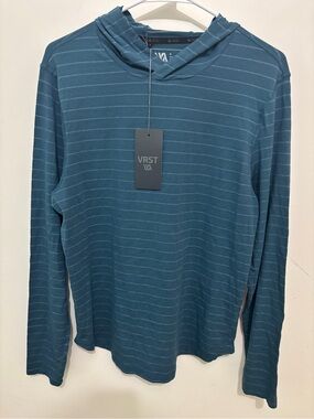 Men's VRST Teal Stripe Essential Hoodie